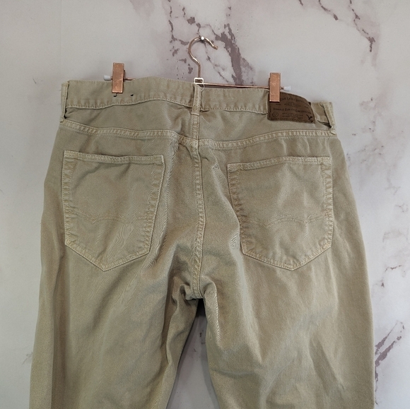 American Eagle Outfitters Pants Mens 36x30 Khaki Denim Slim Straight Jeans - Picture 6 of 13